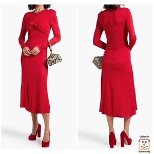 NEW Farm Rio Red Twisted Cup Midi Dress - Color Red Sz Medium